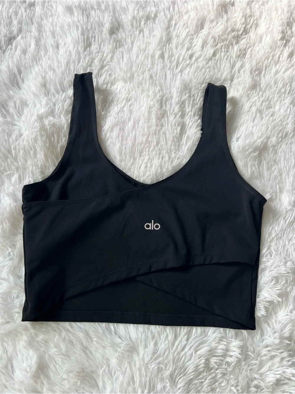 Alo Yoga Black Scoop Sports Bra Top Size L